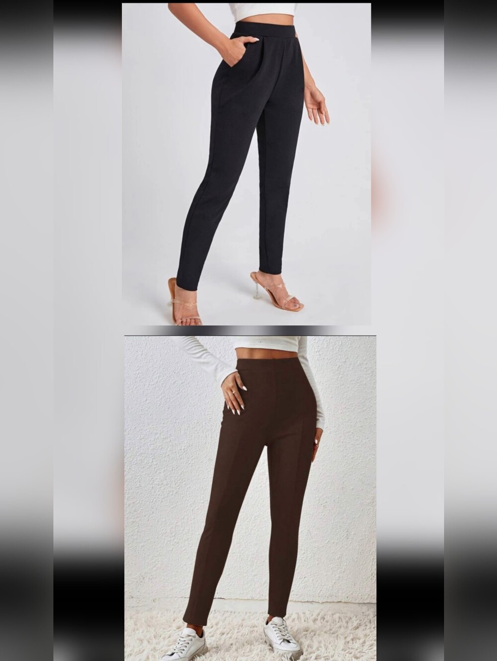 Set Of 2 High-Waist Skinny Pants
